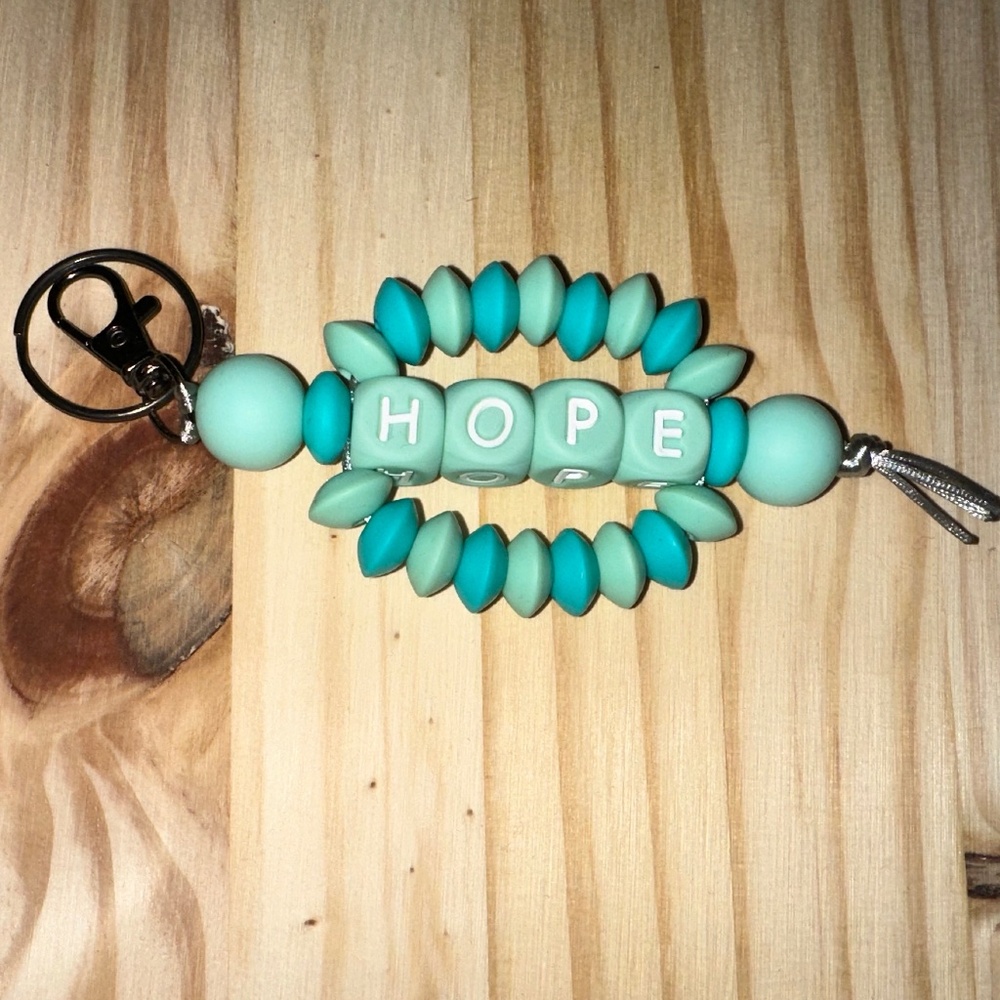 Silicone Beaded Keychain - Hope